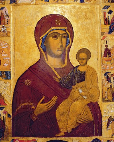 Icon Depicting the Virgin and Child (detail) by Russian School